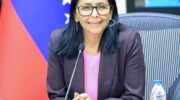 La presidenta encargada de Venezuela, Delcy Rodríguez, en una reunión del Consejo de Ministros en el Palacio de Miraflores, 21 de enero de 2026